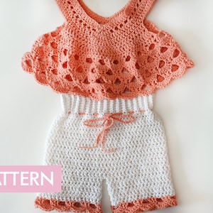 Easy Crochet Pattern,CROCHET PATTERN, Set For Newborns,Crochet Pattern Baby Romper,Baby Top Crochet Pattern