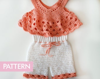 Easy Crochet Pattern,CROCHET PATTERN, Set For Newborns,Crochet Pattern Baby Romper,Baby Top Crochet Pattern