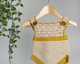 Crochet PATTERN - Baby romper for 0-6, 6-12 and 12 – 18 months.