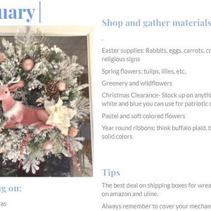 Kalender voor het maken van kransen, schema voor het maken van kransen, kransbenodigdheden, knutselkalender, digitale download, zelfstudie krans