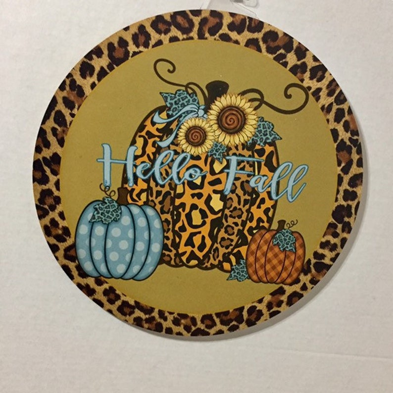 Hello Fall Sign 12 Round MDF Leopard Print hello - Etsy