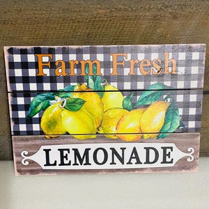 Lemons, Lemon kitchen decorations,  Lemonade Sign, Lemon decorations, Kitchen sign, Kitchen decorations, Sign for wreaths, 12&quot;x 8&quot;