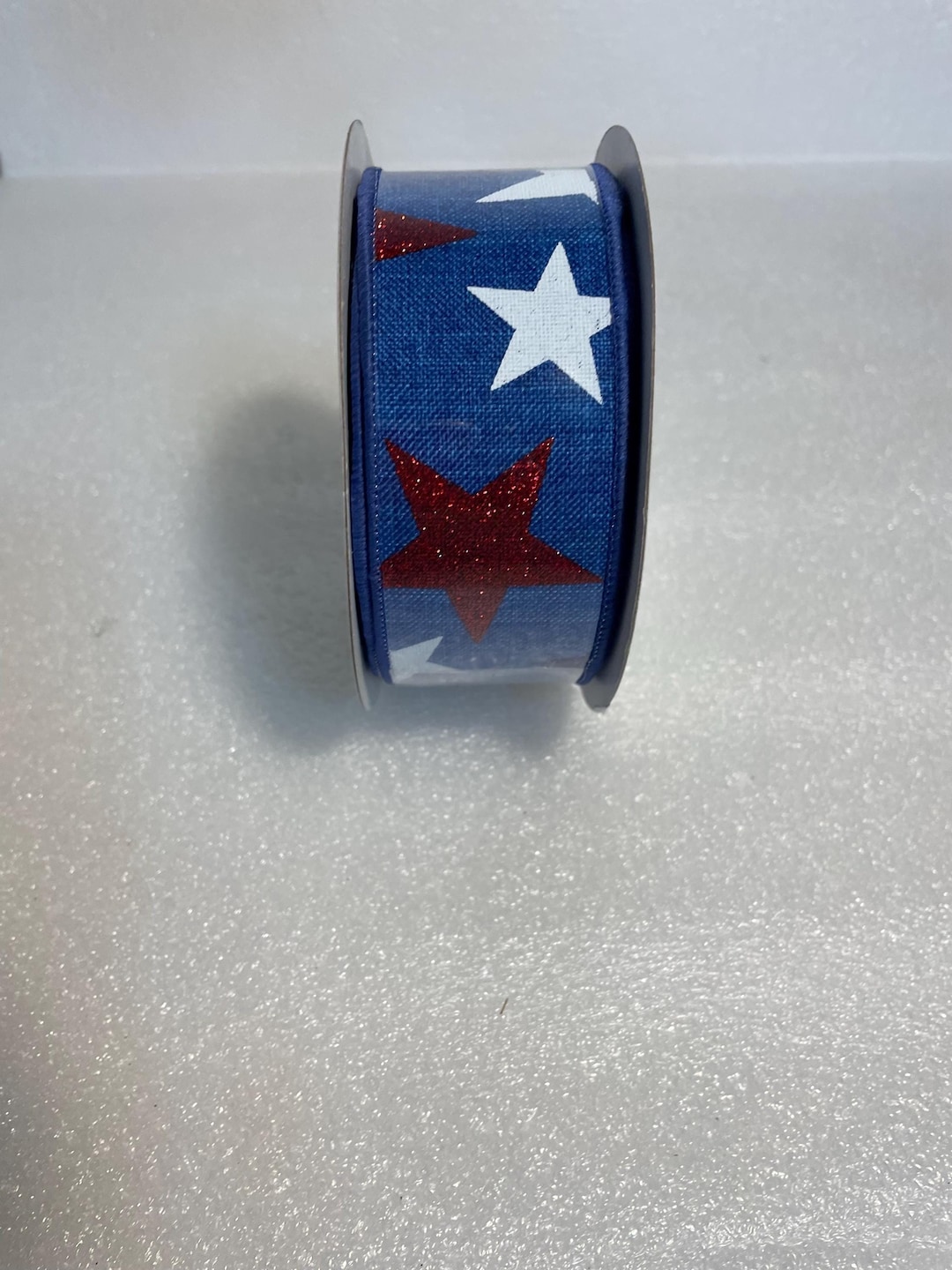 Blue Star Wired Ribbon: 1.5