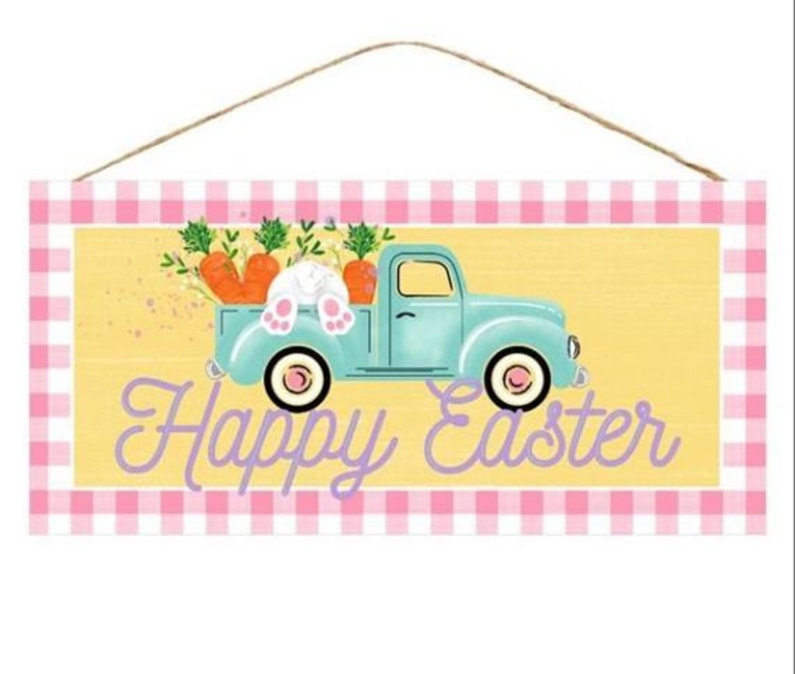 Signs Easter Signs Rabbit Sign Spring Sign Truck Sign Etsy