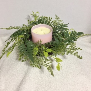 Fern Candle Ring: Wedding Centerpiece, Greenery Decor