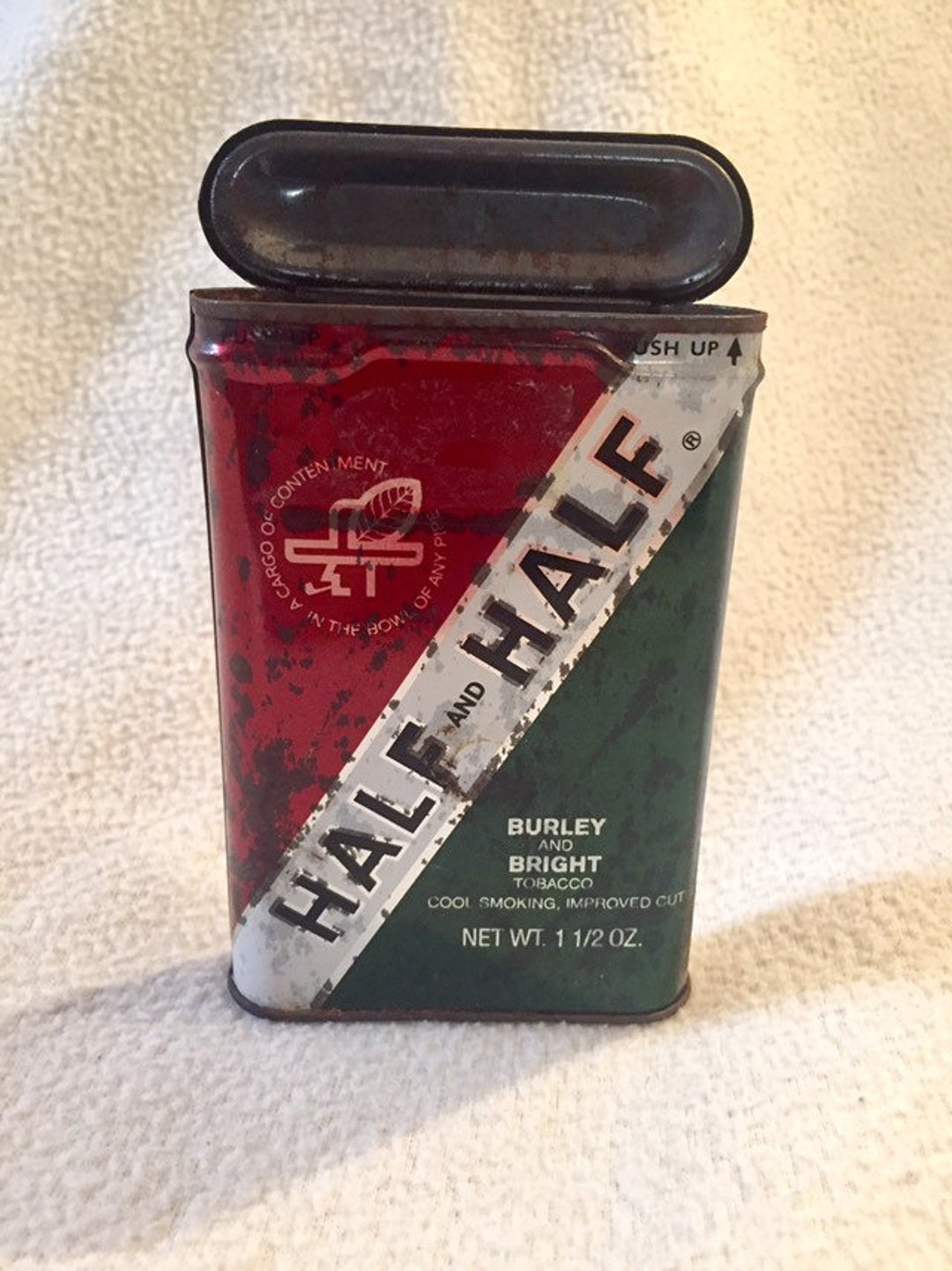 Vintage Burley and Bright Half & Half Pipe Tobacco Tin 1970s Etsy