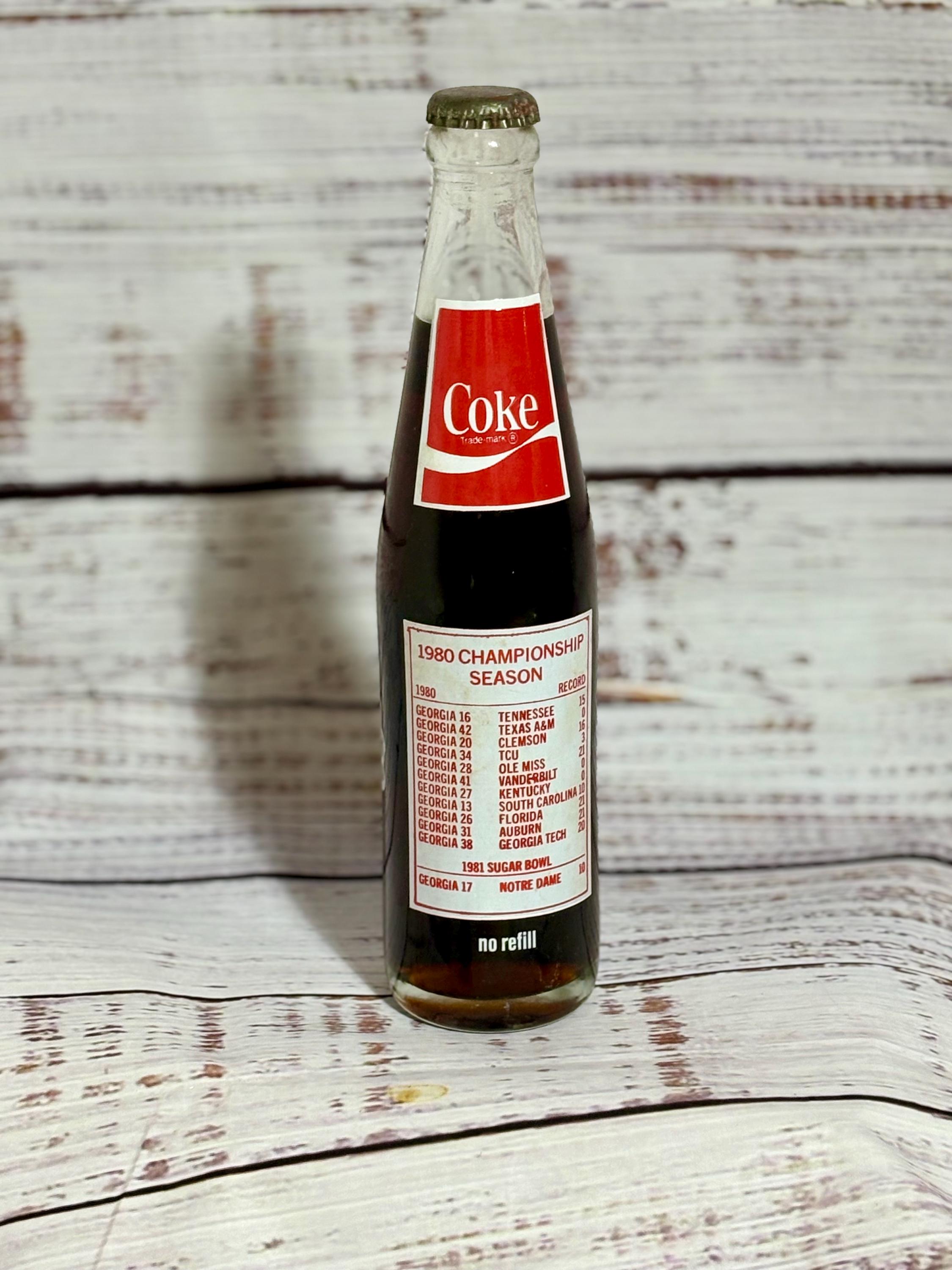 Vintage Coca-cola 1980 National Champions UGA Bulldogs Memorabilia