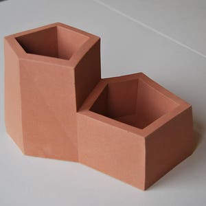 Terracotta Cast Stone Desk Tidy Pen Pot Planter
