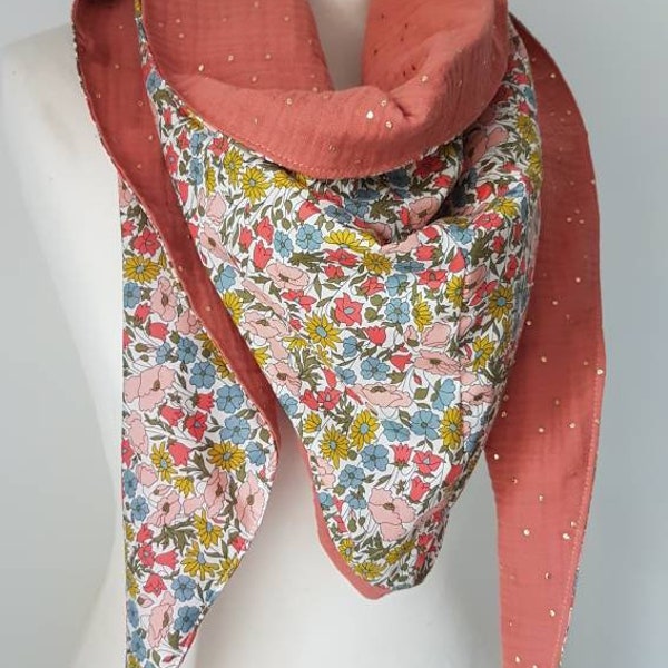 Chèche liberty et double gaze de coton/ écharpe Liberty
