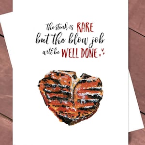 Steak and Blowjob Love Day Card For Boyfriend, Funny Steak Love Card For Him, Funny Love Card For Husband, Naughty Valentines Card