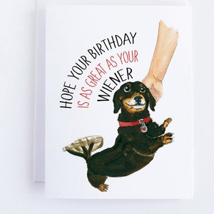 Wiener Dog Personalized Birthday Card For Boyfriend Gifts