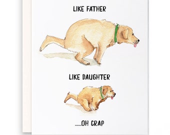 Dad And Daughter Happy Fathers Day Card Funny - Like Father Like Daughter - Dad Birthday Cards From Son