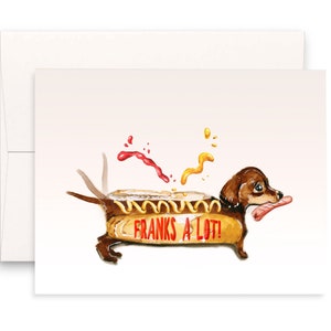 Dachshund Funny Thank You Cards Set Franks A Lot Wiener Dog Frank You image 1