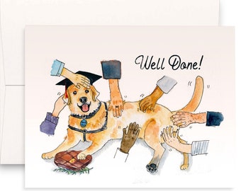 Labrador Dog Graduation Cards Funny - Steak Well Done Grads Congratulations Cards