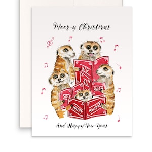 Erdmännchen Carol Lustige Weihnachtskarten für Freunde - Mitarbeiter-Feiertags-Karte - Frohe Weihnachten und ein glückliches neues Jahr