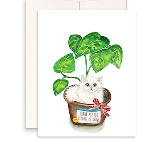 Funny Thank You Cards From Cat - Mentor Thank You For Helping Me Grow - Teacher Appreciation Cards