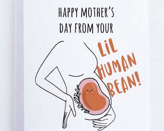 Happy First Mother&#39;s Day Card From Your Bump - Funny Mothers Day Card For Pregnant Mom - Expecting Mom To Be Gift For Wife