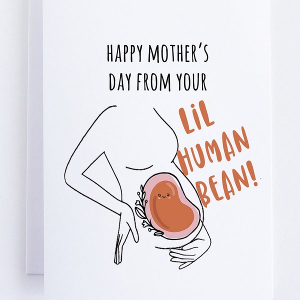 Happy First Mother's Day Card From Your Bump - Funny Mothers Day Card For Pregnant Mom - Expecting Mom To Be Gift For Wife