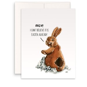 Lustige Osterkarte für Erwachsene für Freunde - Schokoladenhasen-Ostern-Kartenset - Kaninchenfrühlings-Grußkarten