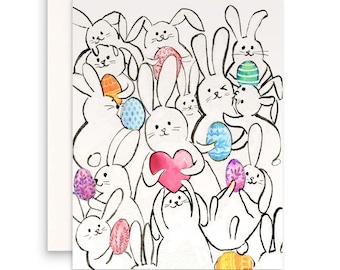 Funny Easter Cards For Kids - Watercolor Egg Easter Gifts For Granddaughter