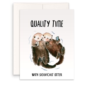 Otter Paar Valentinstag Karte für Ihn - Jahrestag Karte für Mann - lustige Valentinstag Karte für Freund - Handy Liebhaber