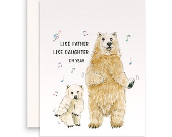 IJsbeer papa verjaardagskaart grappig - vaderdagkaart van vrouw - papa dochter dans
