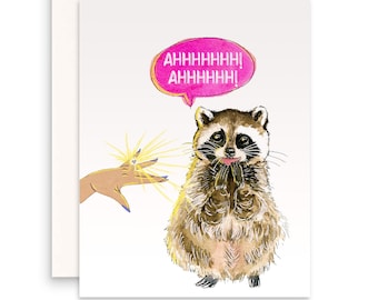 Raccoon Congrats Engagement Card Funny - Best Friend Bridal Shower Card - Shiny Ring Proposal Gifts