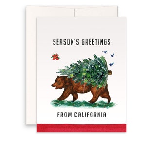 Carte de vœux de Noël de l'ours de Californie