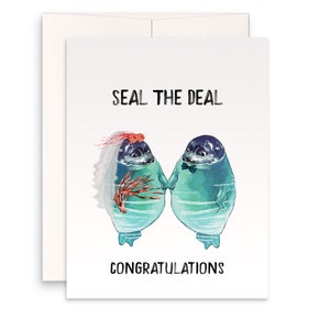 Best Friend Wedding Cards Funny - Seal The Deal Congratulations Card For Bridal Shower