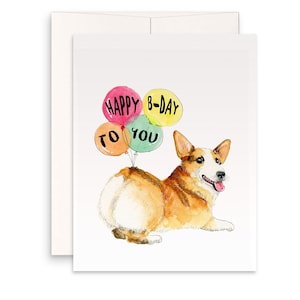 Carte d'anniversaire Corgi Butt drôle – Joyeux anniversaire du chien Birthday