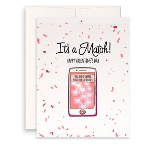 Funny Valentines Day Card For Boyfriend - Online Dating Card - Funny Anniversary Card For Boyfriend - It's A Match Swipe Right For You