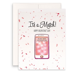 Funny Valentines Day Card For Boyfriend - Online Dating Card - Funny Anniversary Card For Boyfriend - It's A Match Swipe Right For You