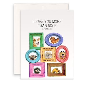 Hunde Jubiläumskarte lustig - Hund Papa Geschenke Vatertagskarten für ihn - Ich liebe dich mehr als Hunde