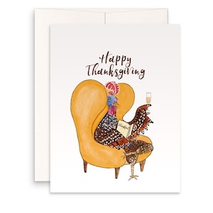 Cartes de dinde Happy Thanksgiving drôles - Ensemble de cartes de vœux pour les saisons d'automne