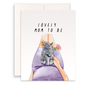 Carte Bonne première fête des mères de Bump - Carte de maman enceinte d'un bébé chat - Cadeau que son mari attend de sa mère
