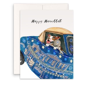 Dog Funny Hanukkah Cards Set - Winter Wonderland Holiday Chanukah Cards For Dog Lovers - Handmade Greeting Cards By Liyana Studio