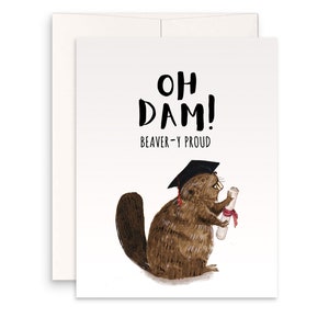 Beaver Lustige Abschlusskarte für Sohn - Oh verdammt stolz auf Sie Abschlussgeschenke - Glückwunschkarten