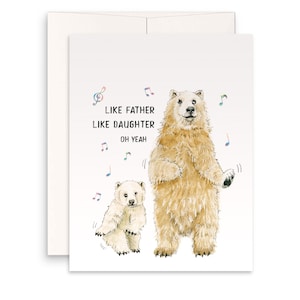 Polar Bear Dad Birthday Card Funny - Father's Day Card From Wife - Daddy Daughter Dance