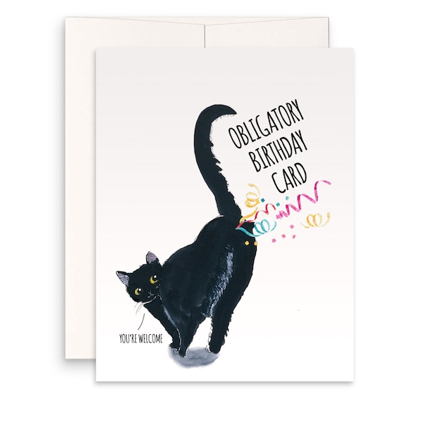 Funny Cat Birthday Cards For Him - Obligatory Birthday Card From Cat Butt Farts