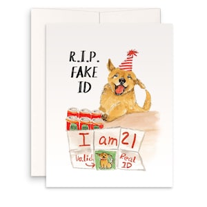 Funny 21st Birthday Card For Best Friend - RIP Fake ID Alcohol Beer Birthday Gifts For Brother - Twenty First Birthday Cards Funny