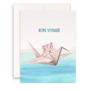 Mouse Bon Voyage Happy Retirement Card For Friend - Goodbye Card For Coworker