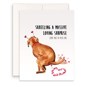 Naughty Lab Dog Valentines Day Card Funny - Squeeze Massive Surprise For Dog Lovers - Anniversary Gifts From The Dog