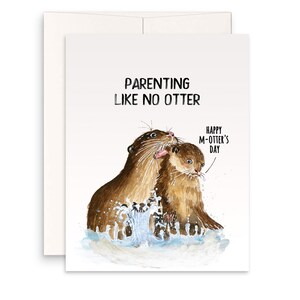 Jolie carte drôle de loutre pour la fête des mères - Bonne fête des mères de la part d'un enfant