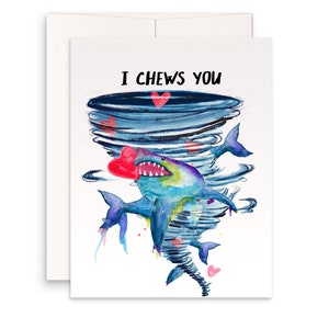 Tornado Shark Funny Valentine Card For Boyfriend Girlfriend