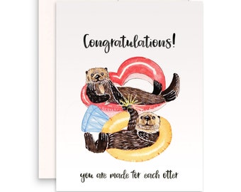 Significant Otter Funny Wedding Card For Friends - Congrats On Engagement Card Funny