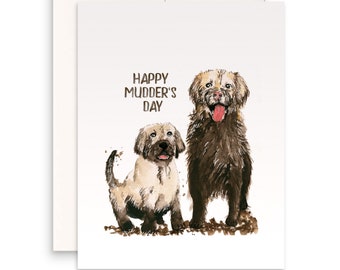 Mud Dog Mother's Day Card Funny - Happy Mother's Day Cards From The Dog - Golden Retriever Dog Mom Gifts