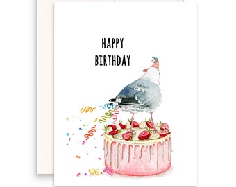 Seagull Fart Cake Birthday Cards Funny - Happy Birthday Card For Brother