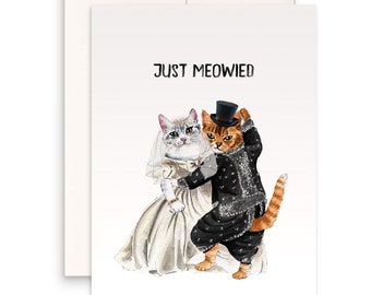 Cat Royal Wedding Card Funny - Just Married Couples First Dance