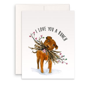 Pitbull Dog Love Card - Pitbull Mom Valentines Day Card For Her - I Love You A Bunch Dog Lover Gifts From The Dog