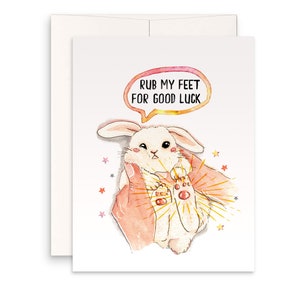 Lucky Bunny Feet Glückskarten für beste Freunde - Hasen Fuß Glücksgeschenk - lustige Ermutigungskarten